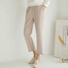 Piped Cutout-hem Straight-cut Pants