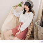 Long Sleeve Square Neck Ruffled Top