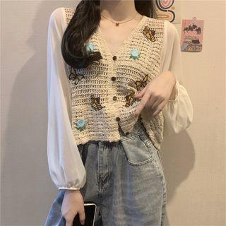 Butterfly Cut-out Chiffon Cardigan