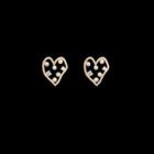 Heart Alloy Faux Pearl Rhinestone Earring 1 Pair - Gold & White - One Size