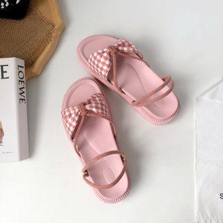 Houndstooth Bow Sandals
