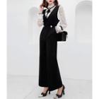 Button-accent Bell-bottom Jumpsuit