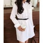 Pocket-front Mini Shirtdress