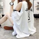 Printed Elbow Sleeve Tunic T-shirt (various Designs)