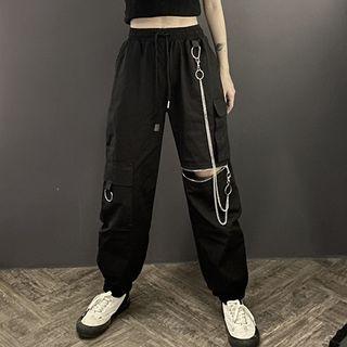 Zip Cutout Cargo Joggers