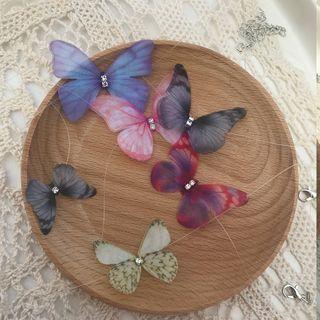 Rhinestone Butterfly Choker (various Color)