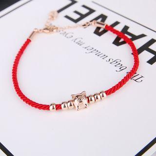 Rhinestone Pig Charm Bracelet As Shown In Figure - One Size