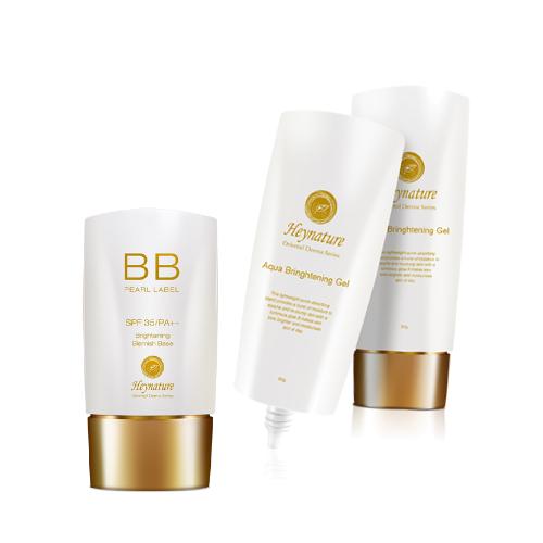 Heynature - Set: Brightening Bb Cream Pearl Label Spf 35 Pa++ 40g + Aqua Brightening Gel 80g 2 Pcs