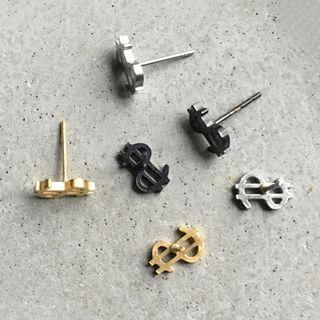 Stainless Steel Dollar Sign Earring