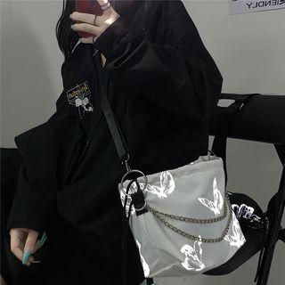 Chained Butterfly Print Crossbody Bag