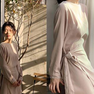 Monotone Maxi Wrap Dress