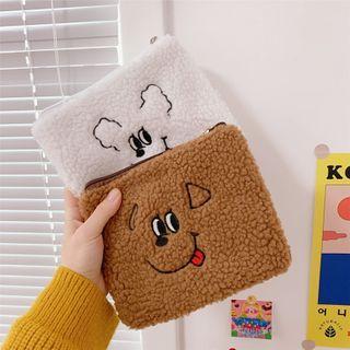 Animal Embroidered Fleece Pouch