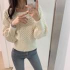 Puff-sleeve Sweater Off-white - One Size