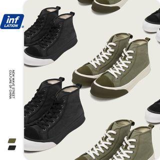 Colorblock High-top Canvas Sneakers