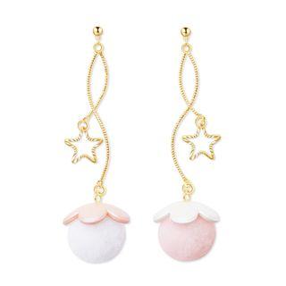 Asymmetrical Star Bead Drop Earring