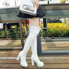 Block Heel Lace Trim Over-the-knee Boots