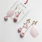 Non-matching Alloy Unicorn Feather Dangle Earring