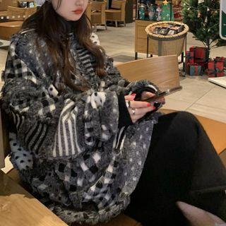 Frayed Patchwork Sweatshirt Black - One Size