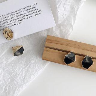 Leopard Print Panel Geometric Earring
