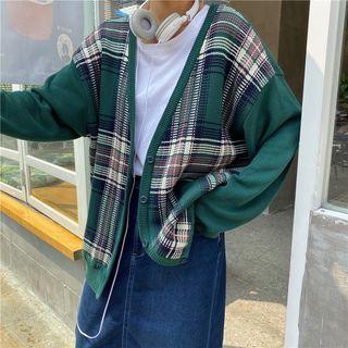 Long-sleeve Plaid Zipped Jacket