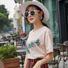 Plain Print Short-sleeve T-shirt