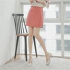 Faux-pearl Trim Zip-side Skort