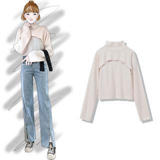 Mock-neck Cropped Knit Top / Tank Top