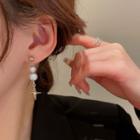 Asymmetrical Faux Pearl Star Drop Earring 1 Pair - Silver - One Size