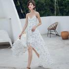Floral High-low Spaghetti Strap Dress