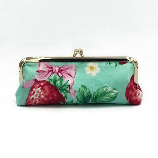 Strawberry Print Pouch Strawberry - Green - One Size