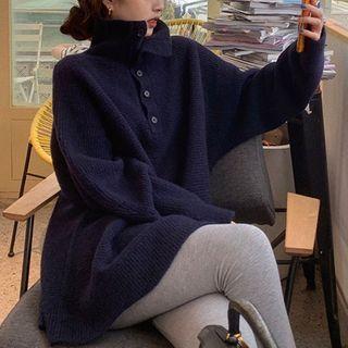 Button-up Turtleneck Cardigan