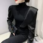 Turtleneck Ruffle Panel T-shirt