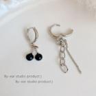 Cherry Chained Asymmetrical Dangle Earring 1 Pair - E4305 - 925 Silver - Silver - One Size
