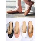 Square-toe Flat-heel Mules