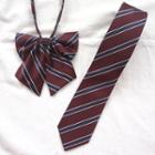 Striped Pre Tied Neck Tie / Bow Tie