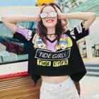 Short-sleeve Printed V-neck T-shirt