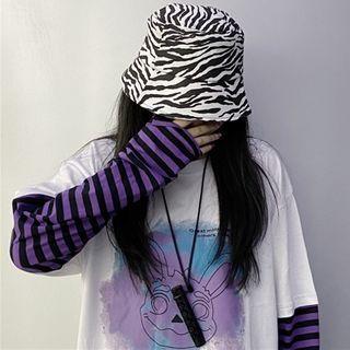 Zebra Print Bucket Hat Zebra Print - Black & White - M