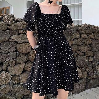 Dotted Dress Black - One Size