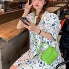 Short-sleeve Floral Dress Floral - White - One Size