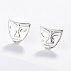 925 Sterling Silver Face Mask-style Earring As Shown In Figure - One Size