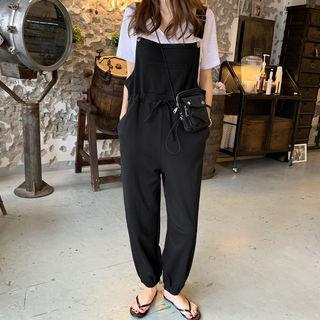 Buckle-strap Jogger Overall Pants