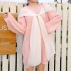 Tie-front Sweater Pink - One Size