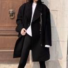 Double-breasted Woolen Coat Black - One Size