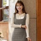 Frill-trim Slim-fit Knit Polo Shirt