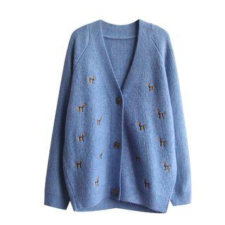 Dog Embroidered Cardigan