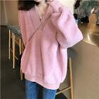 Fleece Long-sleeve Loose-fit Pullover