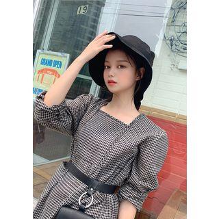 Maxi Gingham Dress & Belt Bag