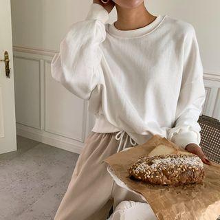 Plain Cotton Crop Sweatshirt