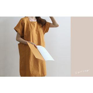 Square-neck Pocket-detail Dress