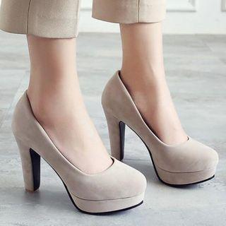Faux Suede High-heel Platform Pumps